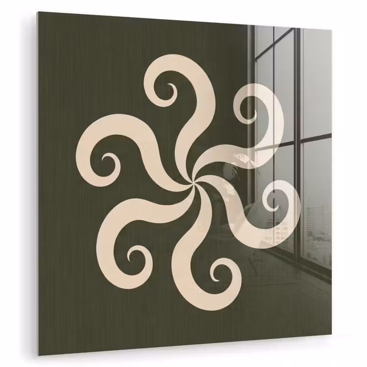 Glasbild - Muster – Spirale – Abstrakt – Modern – Grün — 1