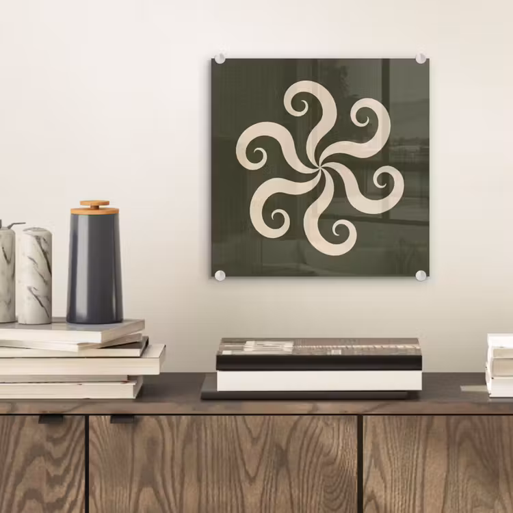 Glasbild - Muster – Spirale – Abstrakt – Modern – Grün — 2