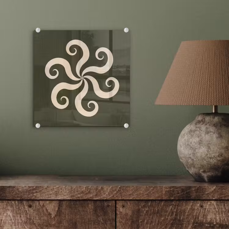 Glasbild - Muster – Spirale – Abstrakt – Modern – Grün — 4