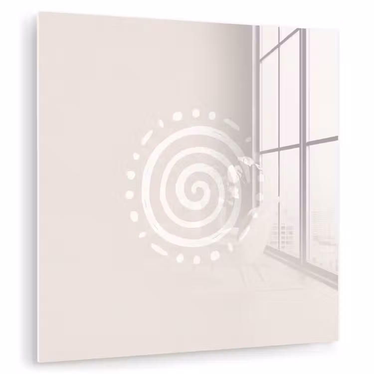 Glasbild - Symbol – Spirale – Abstrakt – Minimalistisch – Beige — 1