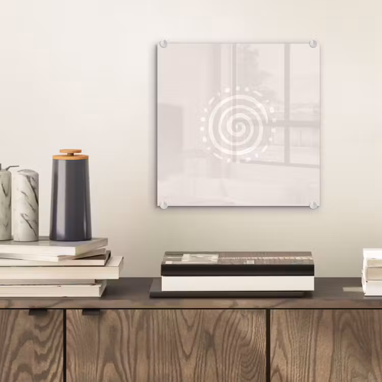 Glasbild - Symbol – Spirale – Abstrakt – Minimalistisch – Beige — 2