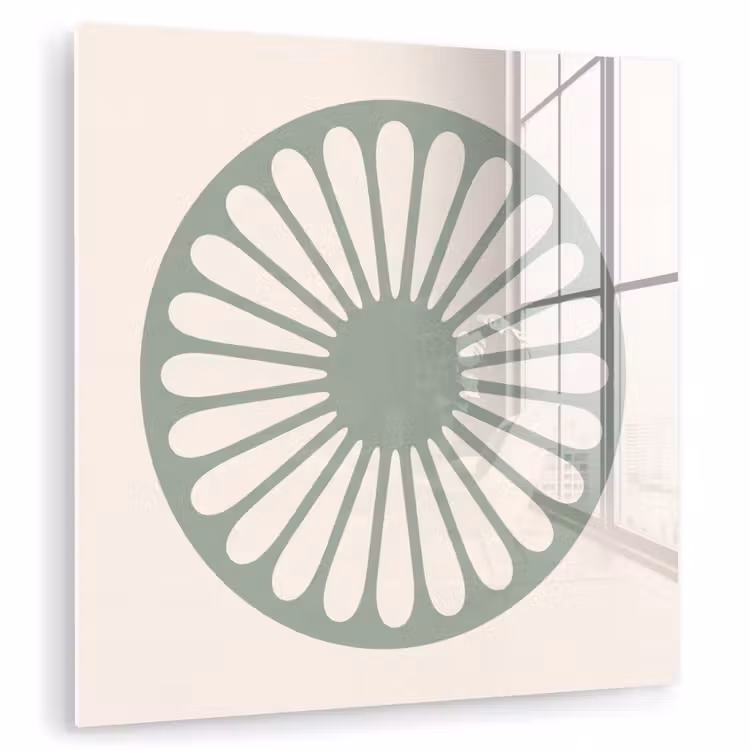 Glasbild - Zusammenfassung – Muster – Radial – Modern – Grün — 1