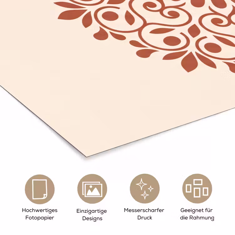 Poster - Dekoration – Kreis – Symmetrisch – Modern – Rotbraun — 5