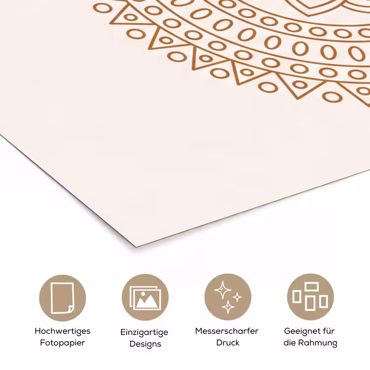 Poster - Mandala – Geometrisch – Abstrakt – Orientalisch – Braun — 5