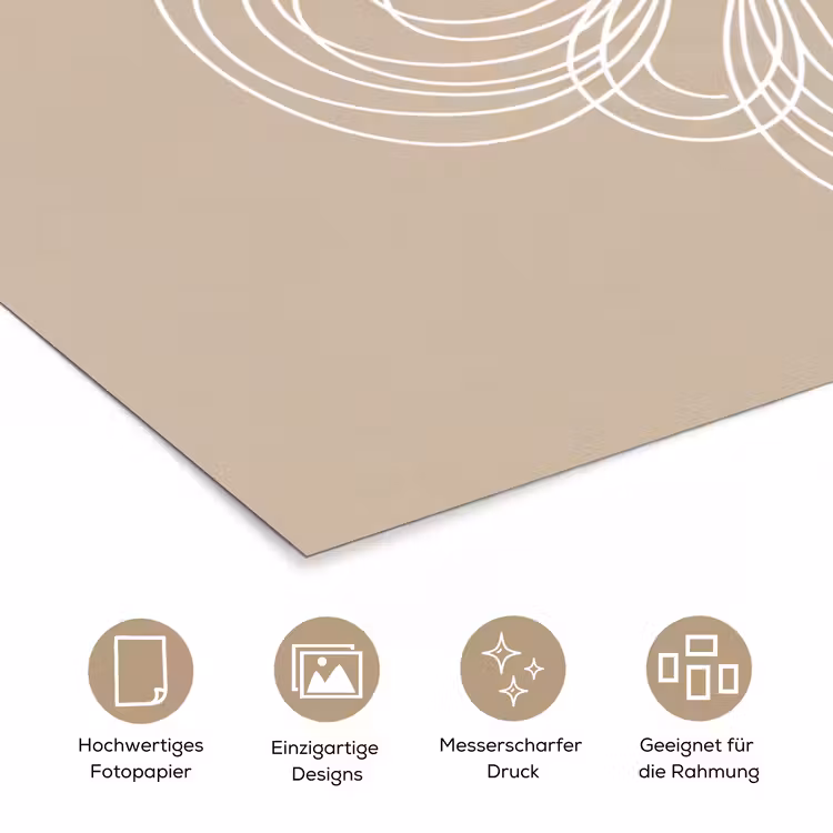 Poster - Muster – Linien – Abstrakt – Minimalistisch – Beige — 5