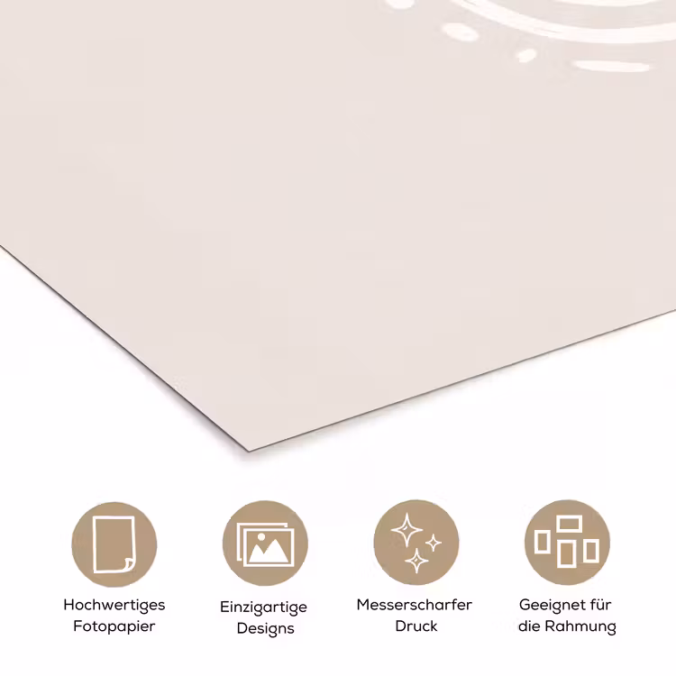 Poster - Symbol – Spirale – Abstrakt – Minimalistisch – Beige — 5
