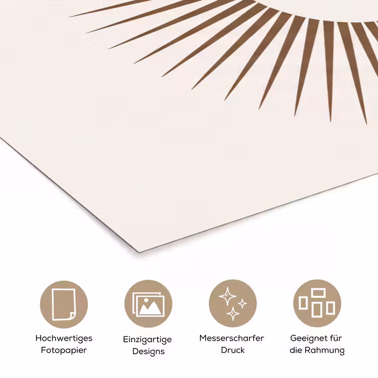 Poster - Zusammenfassung – Sonne – Symbol – Modern – Beige — 5