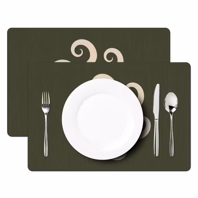Tischset - 6 Stück - Muster – Spirale – Abstrakt – Modern – Grün — 2