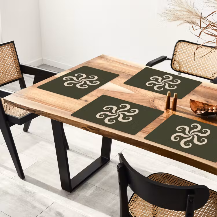 Tischset - 6 Stück - Muster – Spirale – Abstrakt – Modern – Grün — 4