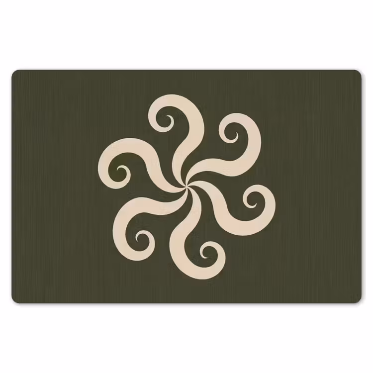 Tischset - 6 Stück - Muster – Spirale – Abstrakt – Modern – Grün — 6