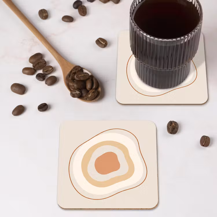 Untersetzer - Abstrakt – Organisch – Modern – Beige – Kunst — 4