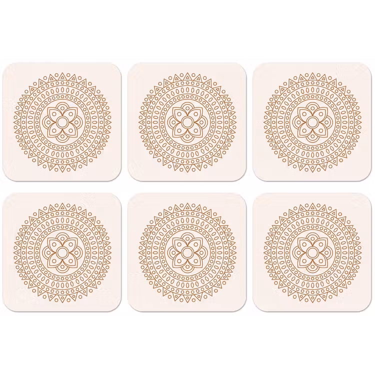 Untersetzer - Mandala – Geometrisch – Abstrakt – Orientalisch – Braun — 1