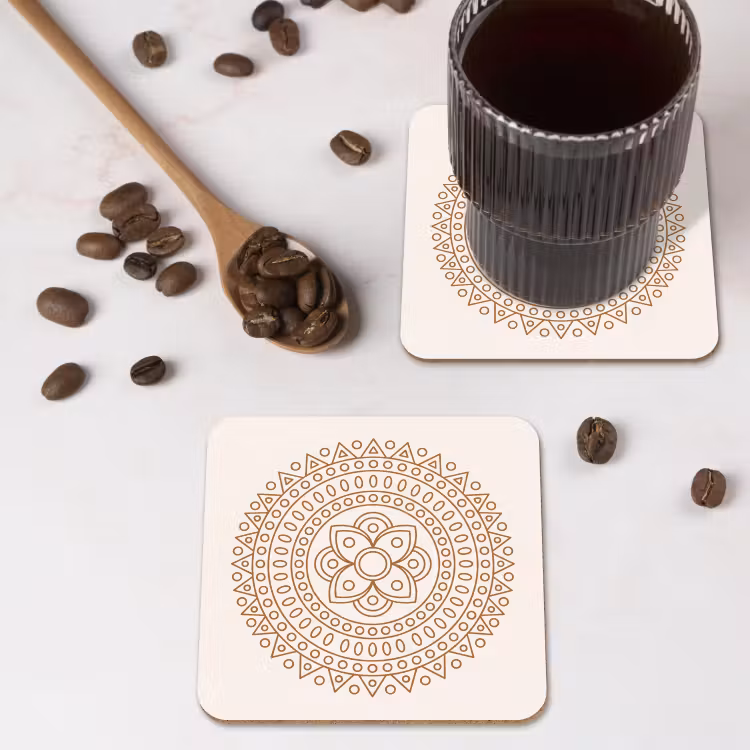 Untersetzer - Mandala – Geometrisch – Abstrakt – Orientalisch – Braun — 4