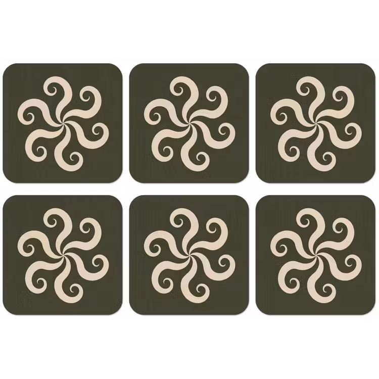 Untersetzer - Muster – Spirale – Abstrakt – Modern – Grün — 1