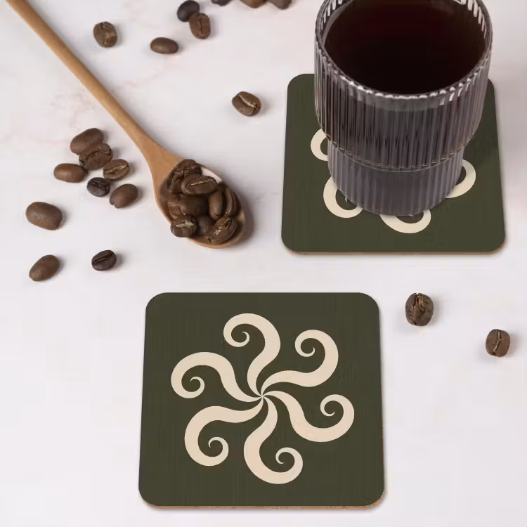Untersetzer - Muster – Spirale – Abstrakt – Modern – Grün — 4