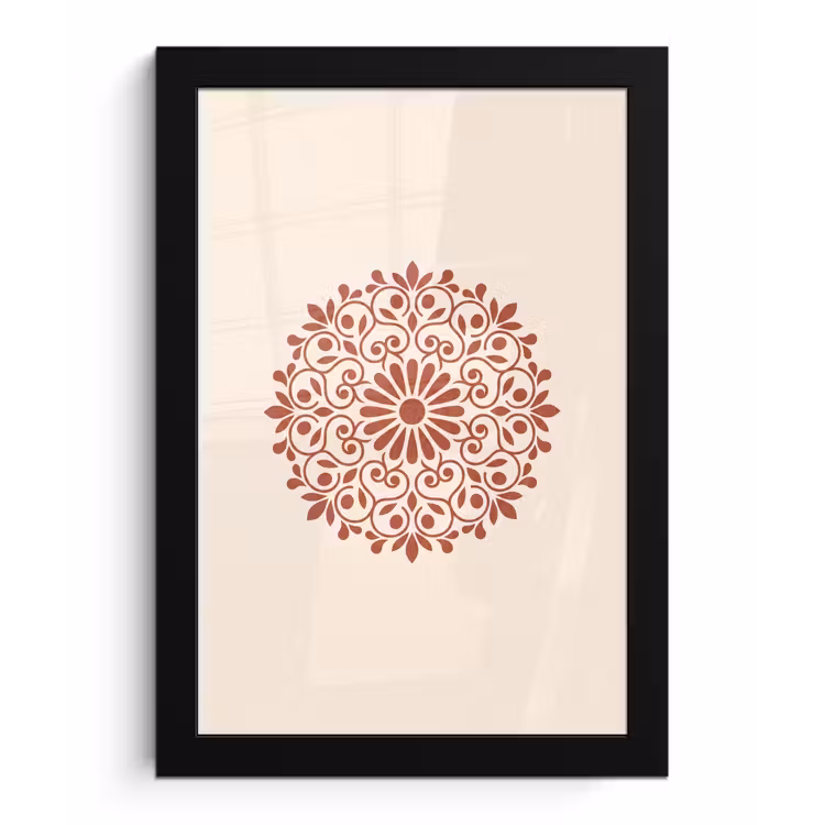 Bilder mit Rahmen - Dekoration – Kreis – Symmetrisch – Modern – Rotbraun — 1