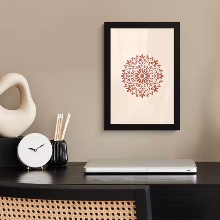 Bilder mit Rahmen - Dekoration – Kreis – Symmetrisch – Modern – Rotbraun — 2