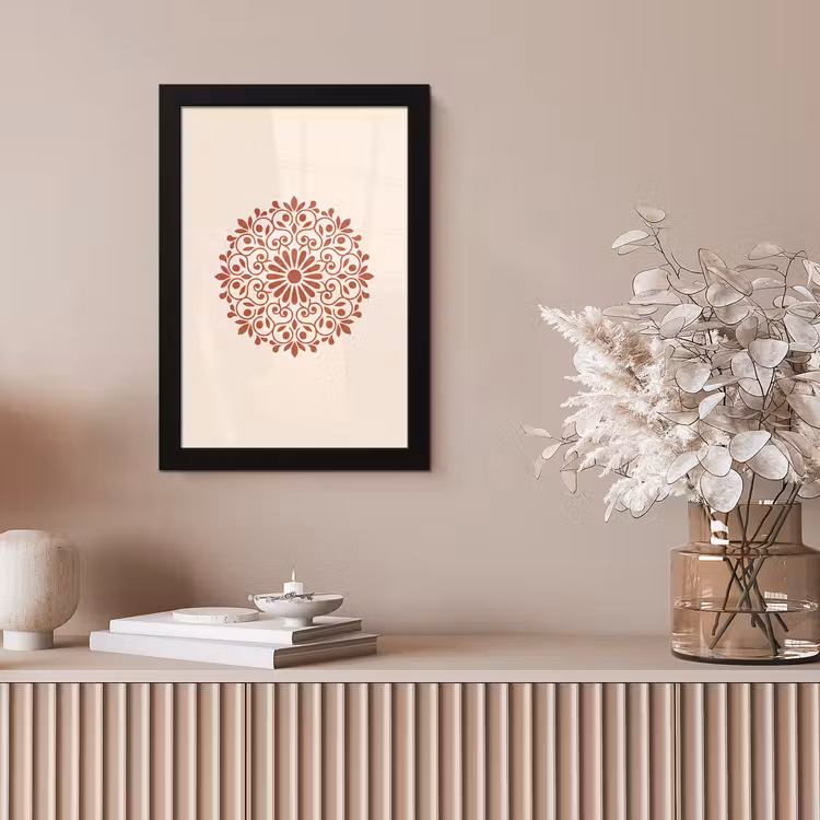 Bilder mit Rahmen - Dekoration – Kreis – Symmetrisch – Modern – Rotbraun — 4
