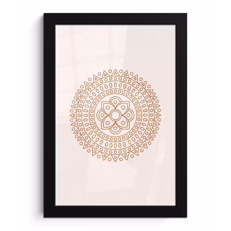 Bilder mit Rahmen - Mandala – Geometrisch – Abstrakt – Orientalisch – Braun — 1