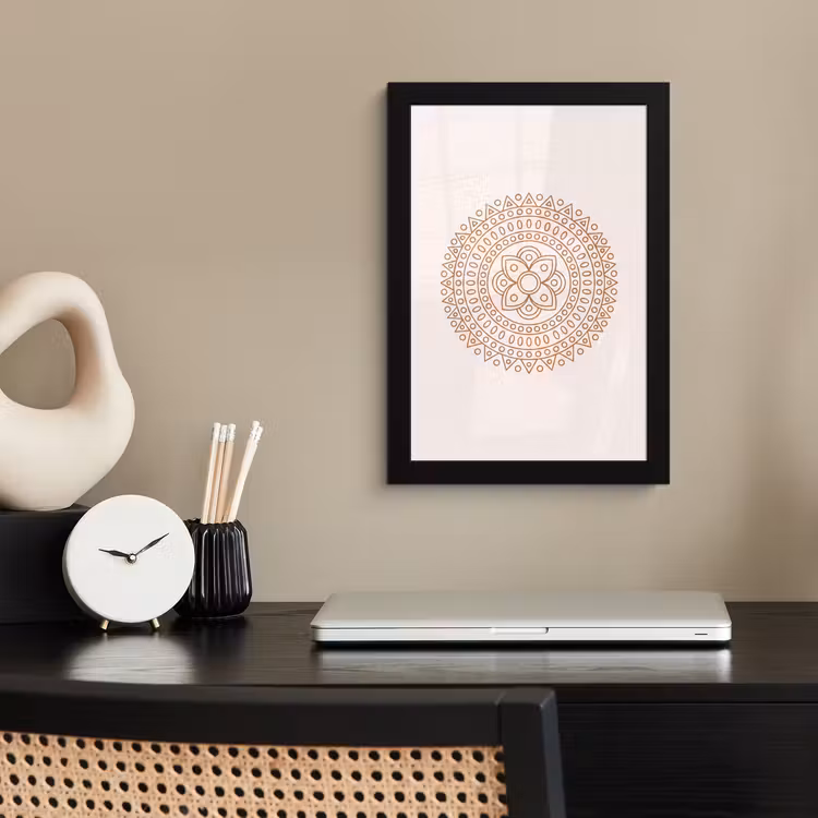 Bilder mit Rahmen - Mandala – Geometrisch – Abstrakt – Orientalisch – Braun — 2