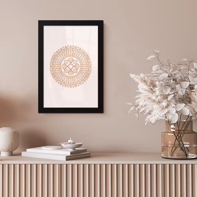 Bilder mit Rahmen - Mandala – Geometrisch – Abstrakt – Orientalisch – Braun — 4