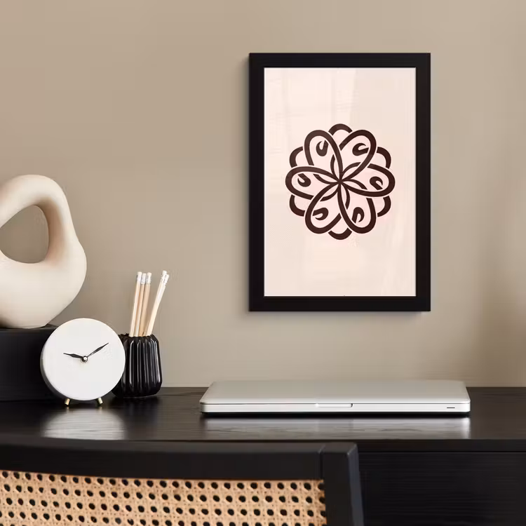 Bilder mit Rahmen - Muster – Knopf – Abstrakt – Modern – Braun — 2
