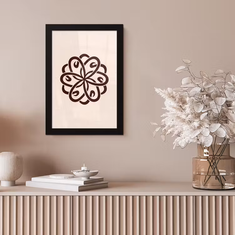 Bilder mit Rahmen - Muster – Knopf – Abstrakt – Modern – Braun — 4