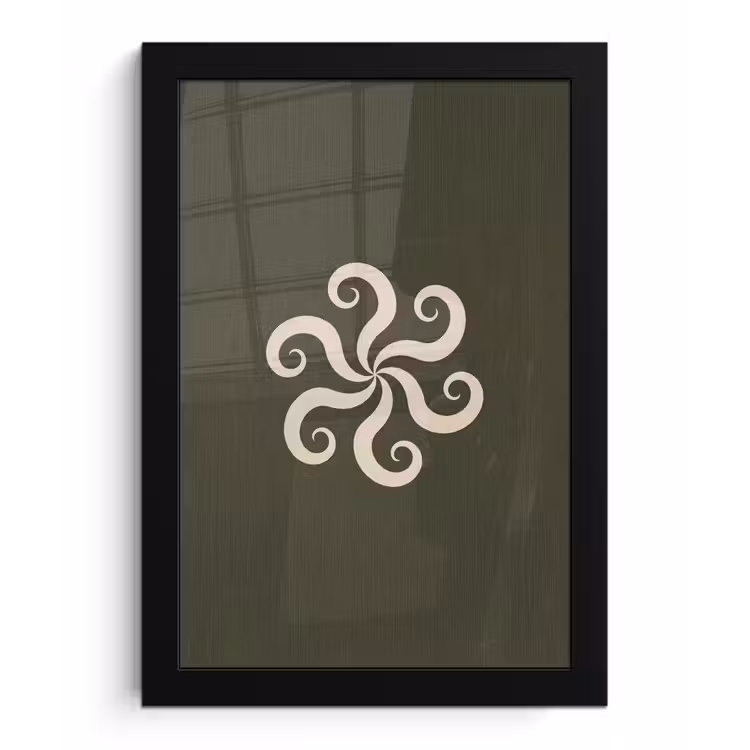 Bilder mit Rahmen - Muster – Spirale – Abstrakt – Modern – Grün — 1