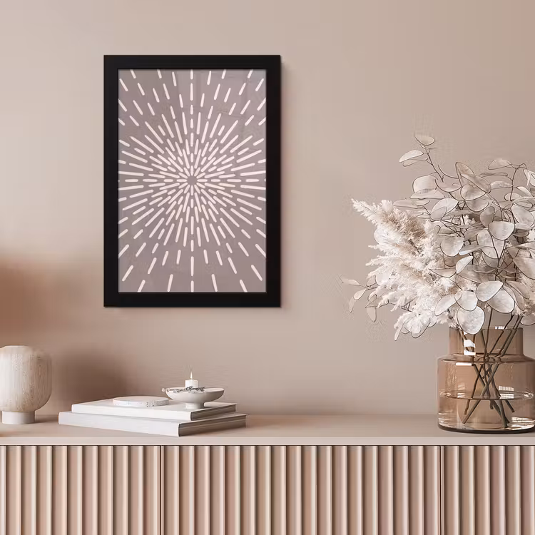 Bilder mit Rahmen - Muster – Strahlen – Abstrakt – Modern – Grau — 4