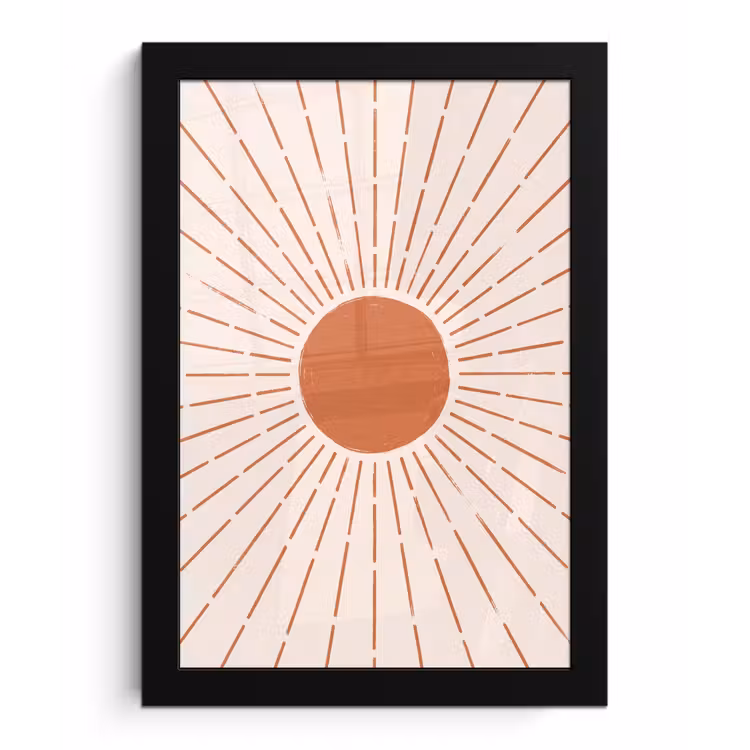 Bilder mit Rahmen - Sonne – Strahlen – Abstrakt – Terrakotta – Modern — 1