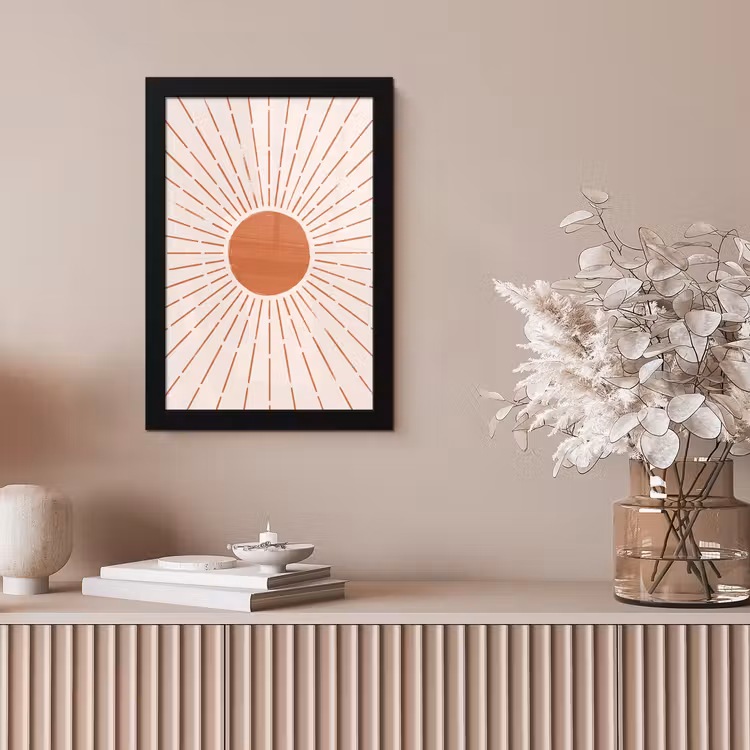 Bilder mit Rahmen - Sonne – Strahlen – Abstrakt – Terrakotta – Modern — 4