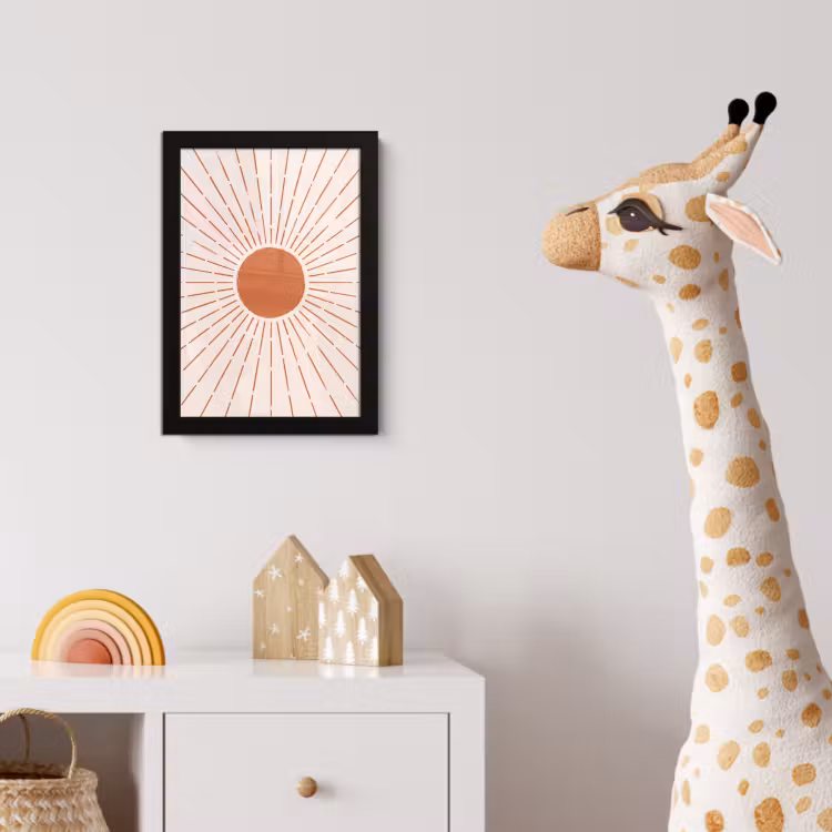 Bilder mit Rahmen - Sonne – Strahlen – Abstrakt – Terrakotta – Modern — 5