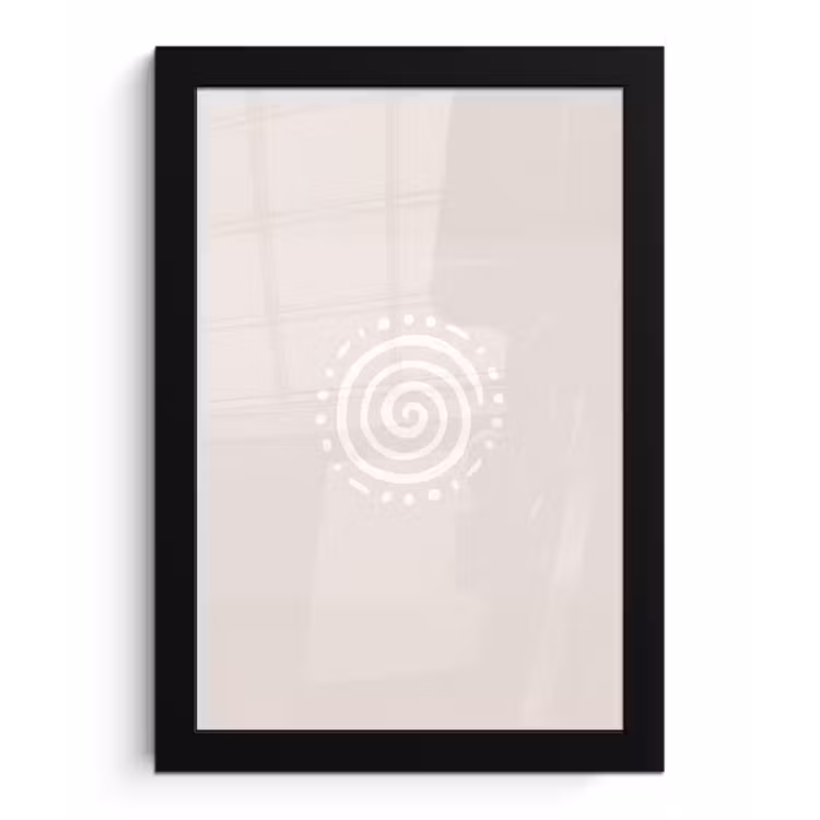 Bilder mit Rahmen - Symbol – Spirale – Abstrakt – Minimalistisch – Beige — 1