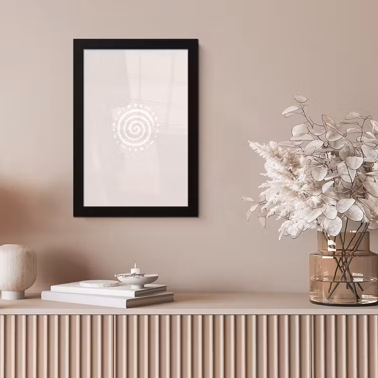 Bilder mit Rahmen - Symbol – Spirale – Abstrakt – Minimalistisch – Beige — 4