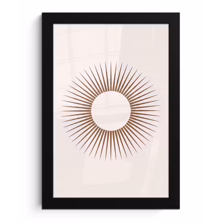 Bilder mit Rahmen - Zusammenfassung – Sonne – Symbol – Modern – Beige — 1