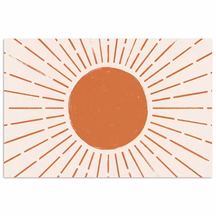 Poster - Sonne – Strahlen – Abstrakt – Terrakotta – Modern — 1
