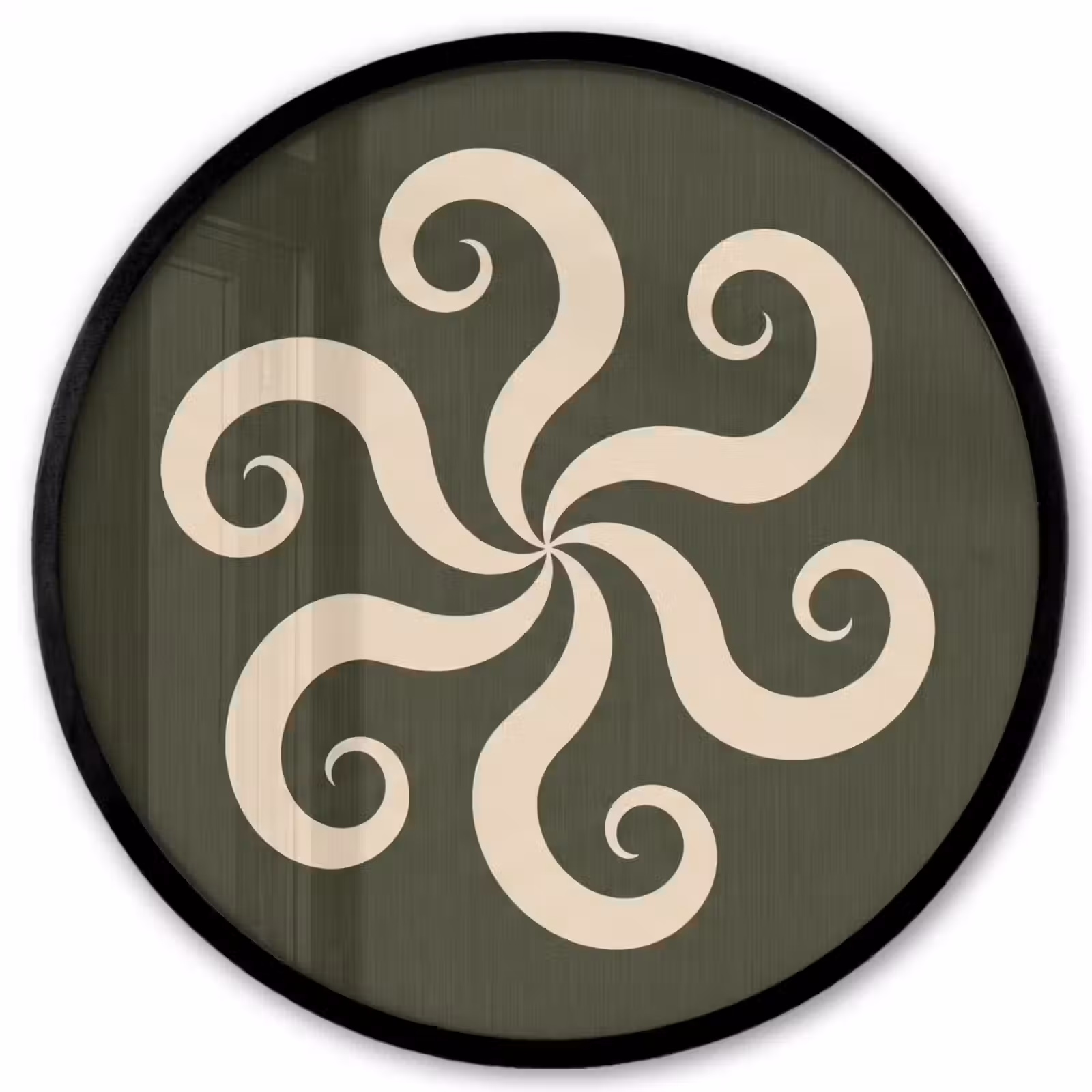 Poster im Rahmen Rund - Muster – Spirale – Abstrakt – Modern – Grün — 1