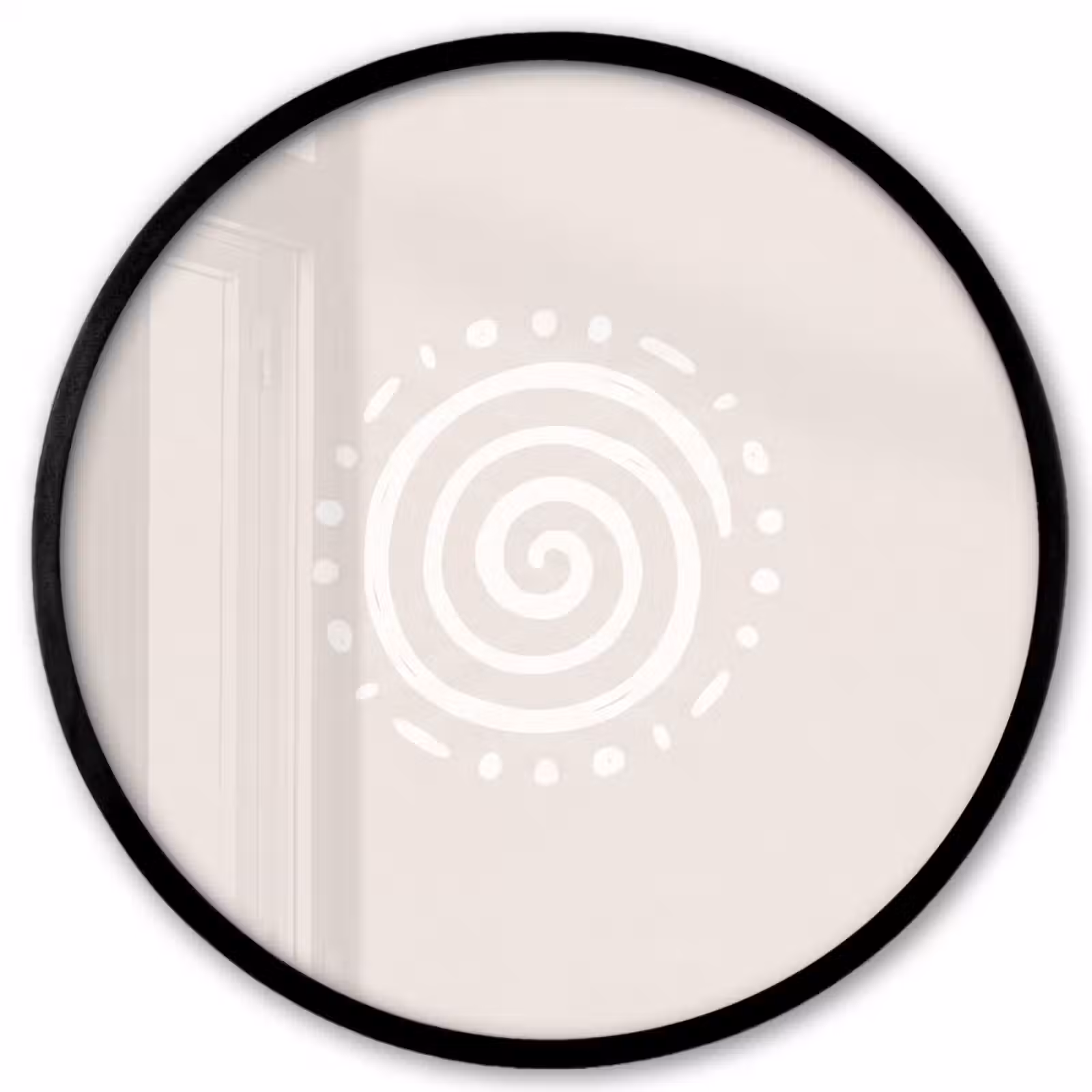 Poster im Rahmen Rund - Symbol – Spirale – Abstrakt – Minimalistisch – Beige — 1
