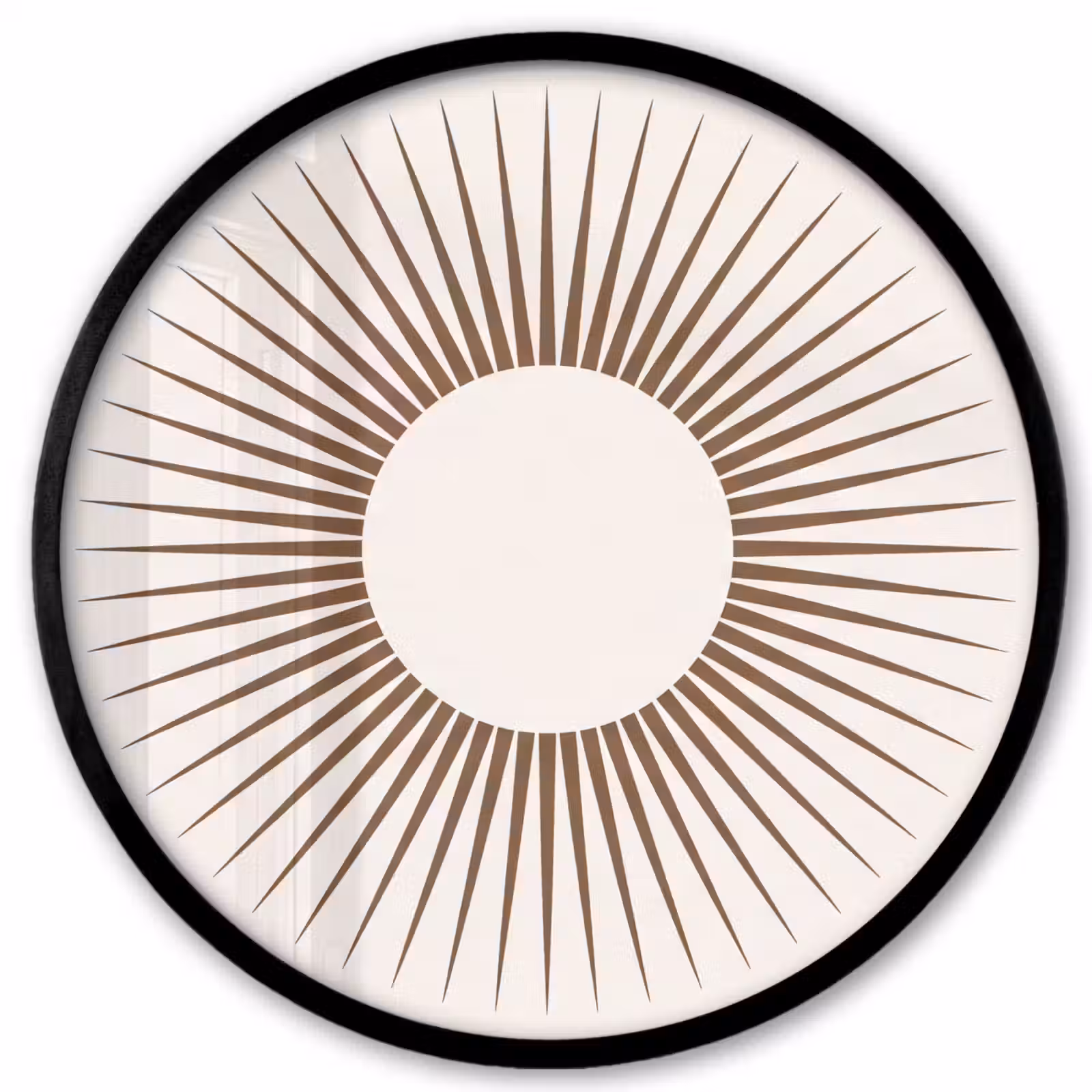 Poster im Rahmen Rund - Zusammenfassung – Sonne – Symbol – Modern – Beige — 1