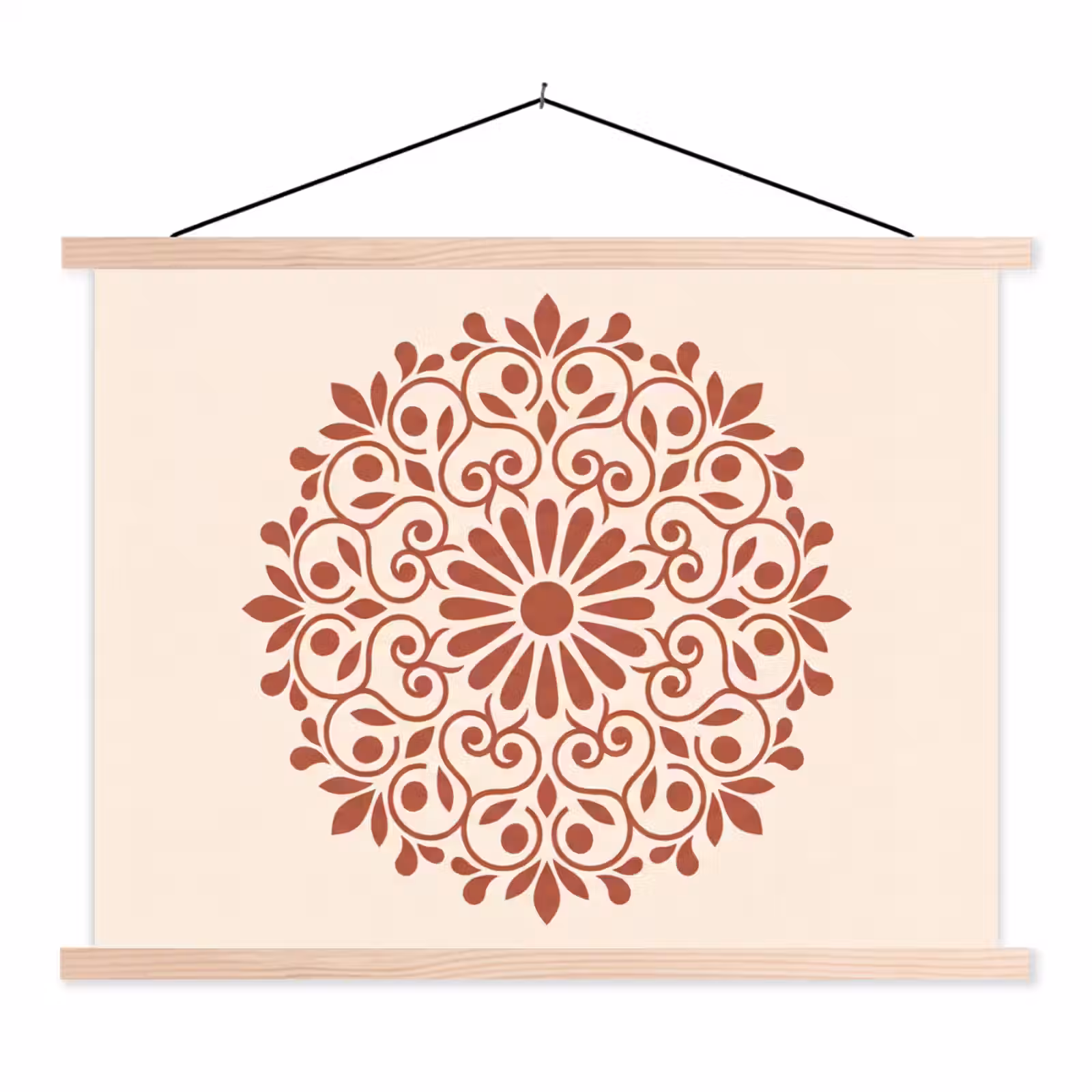 Stoffbild - Dekoration – Kreis – Symmetrisch – Modern – Rotbraun — 1