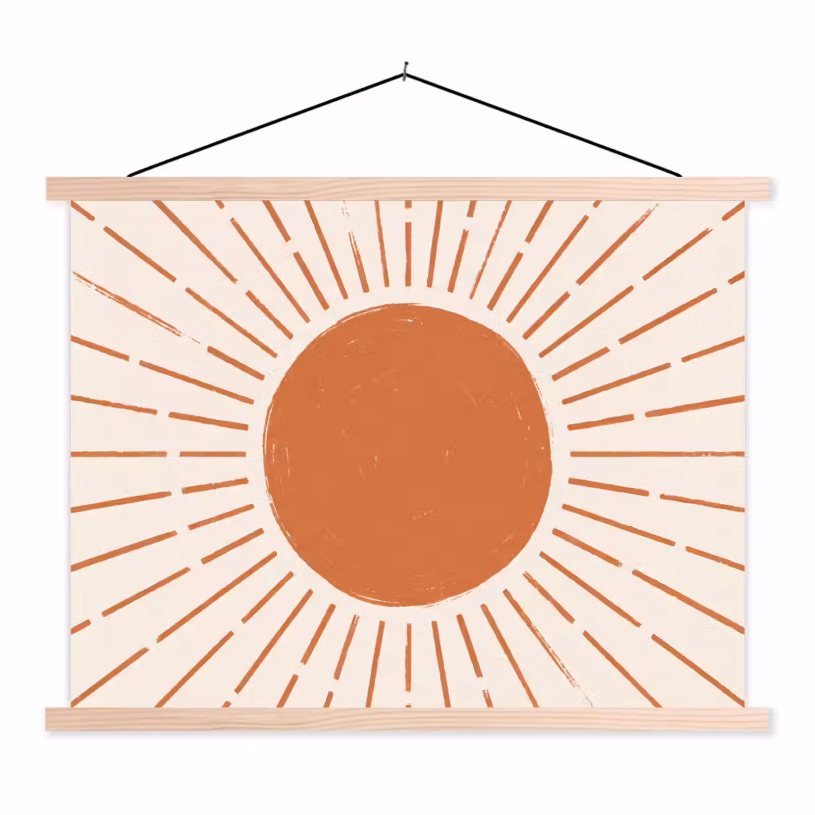 Stoffbild - Sonne – Strahlen – Abstrakt – Terrakotta – Modern — 1