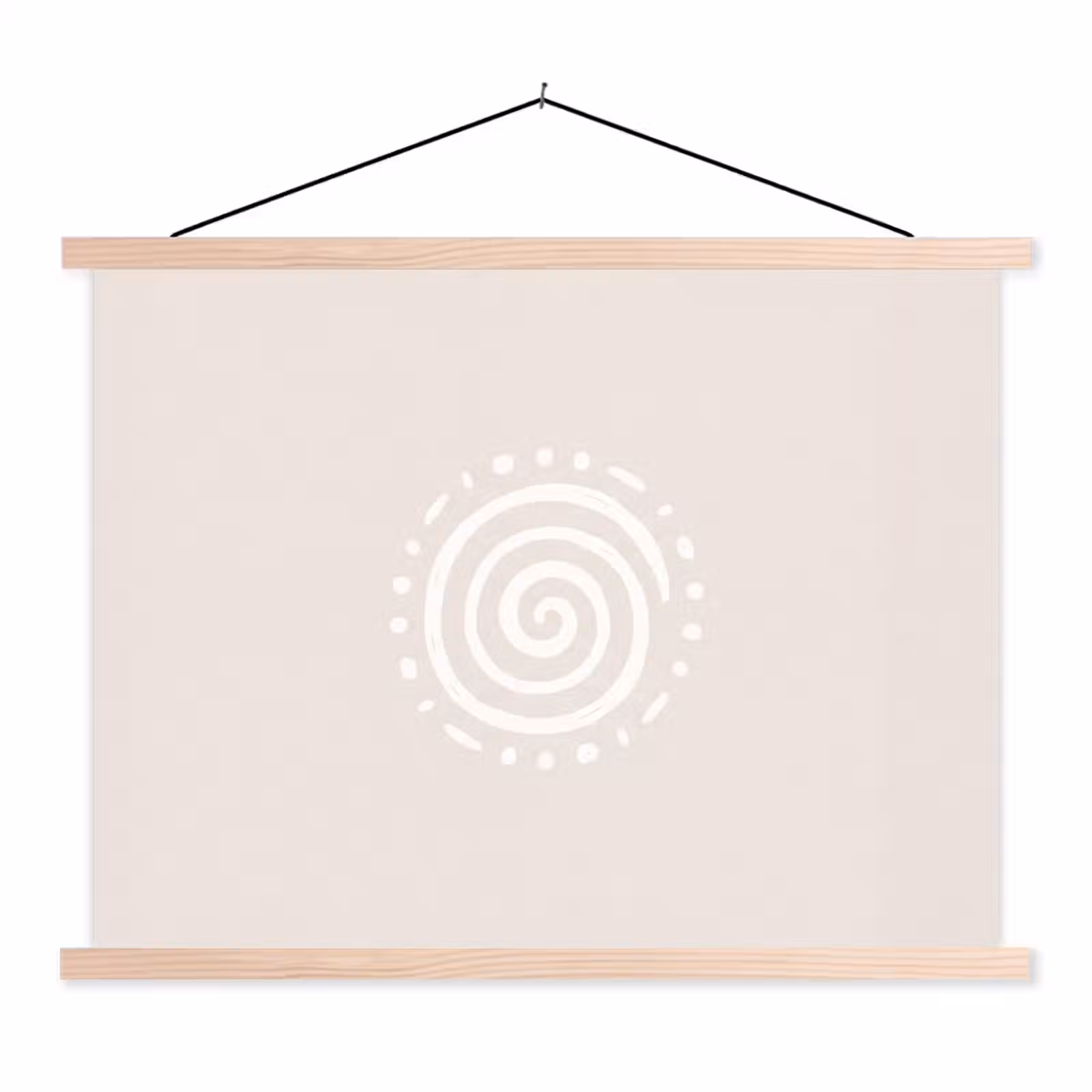 Stoffbild - Symbol – Spirale – Abstrakt – Minimalistisch – Beige — 1
