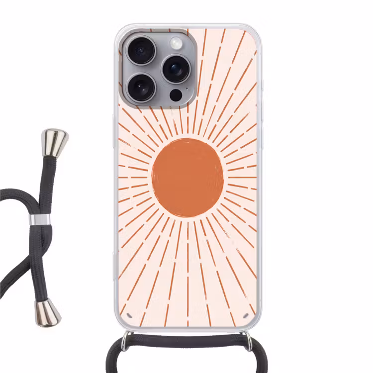Handyhülle mit Band - Sonne – Strahlen – Abstrakt – Terrakotta – Modern — 1