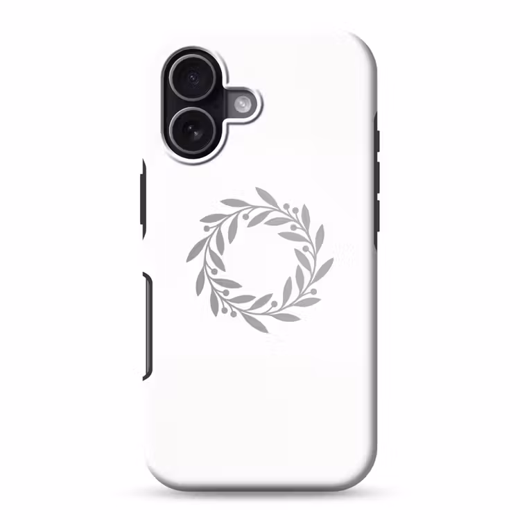 Handyhülle Toughcase - Kranz – Blätter – Natur – Minimalistisch – Grau — 1