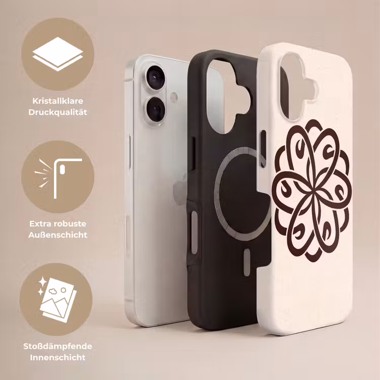 Handyhülle Toughcase - Muster – Knopf – Abstrakt – Modern – Braun — 3
