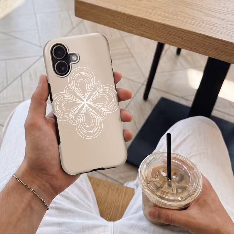 Handyhülle Toughcase - Muster – Linien – Abstrakt – Minimalistisch – Beige — 4