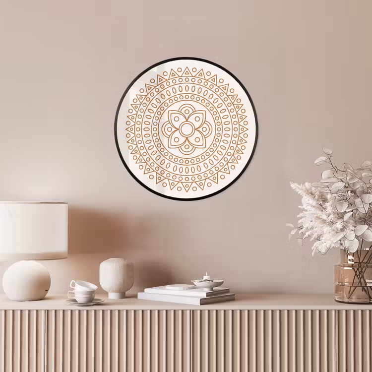 Poster im Rahmen Rund - Mandala – Geometrisch – Abstrakt – Orientalisch – Braun — 5