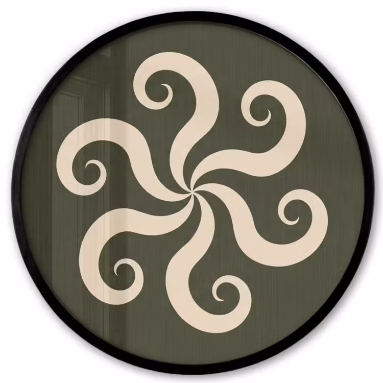 Poster im Rahmen Rund - Muster – Spirale – Abstrakt – Modern – Grün — 1