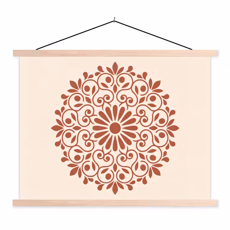 Stoffbild - Dekoration – Kreis – Symmetrisch – Modern – Rotbraun — 1