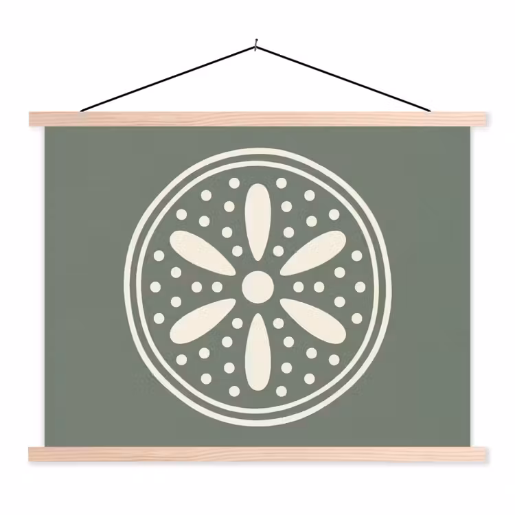 Stoffbild - Muster – Kreis – Abstrakt – Grün – Dekoration — 1